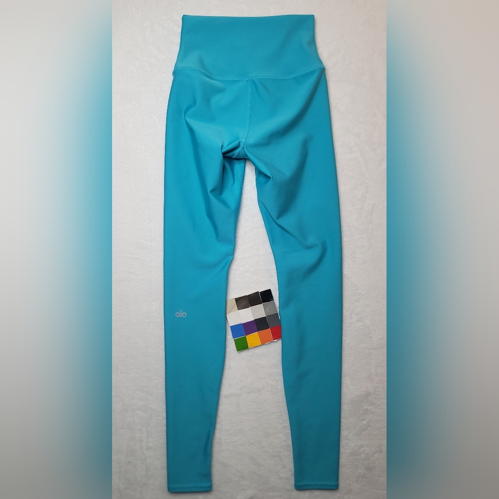 ALO Yoga High Waist Airlift Legging Full Length Sz XS Bright Aqua Blue W5766R - Picture 2 of 16